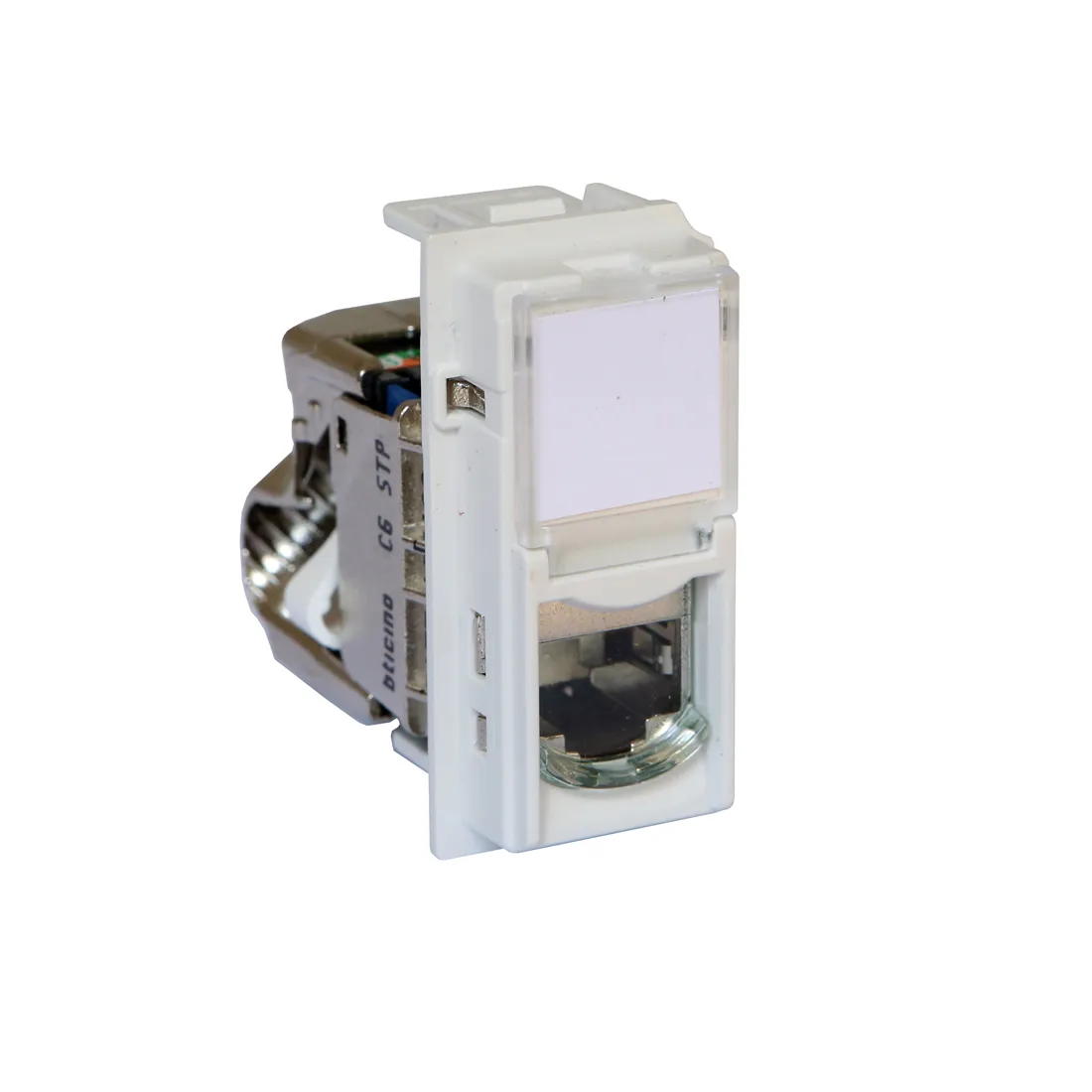 Розетка компьютерная Bticino KW4279C6S Living Now RJ45 cat6 STP 1 модуль белая
