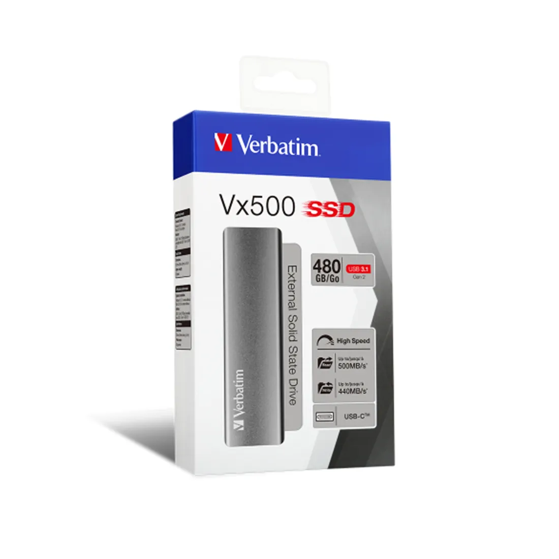 Внешний SSD диск Verbatim VX500 47443 480GB Серый — изображение 3