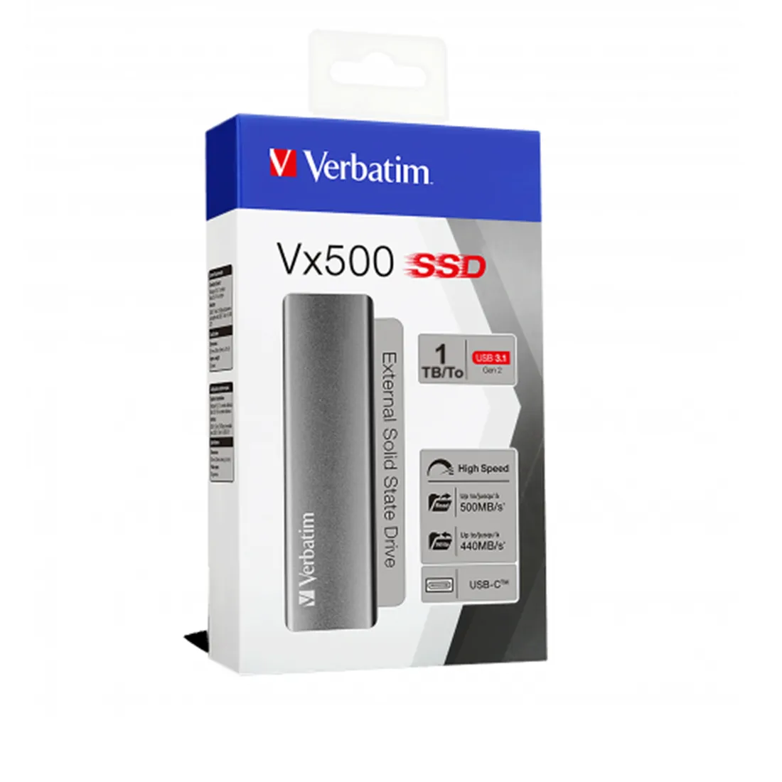 Внешний SSD диск Verbatim VX500 47444 1TB Серый — изображение 3