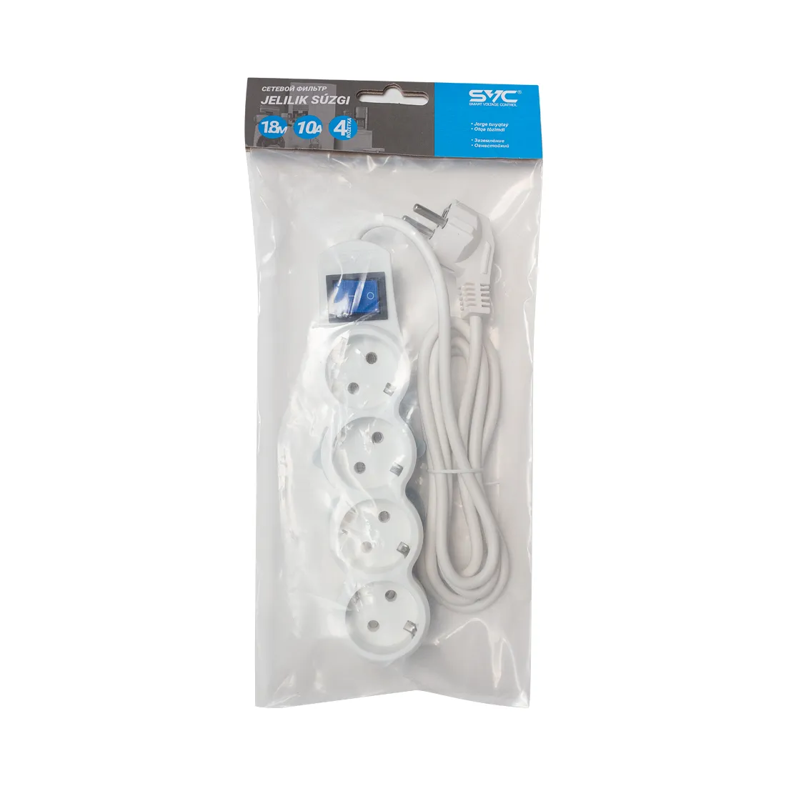 Сетевой фильтр SVC ZP4S-18M 1.8 м. 220 в. — изображение 3