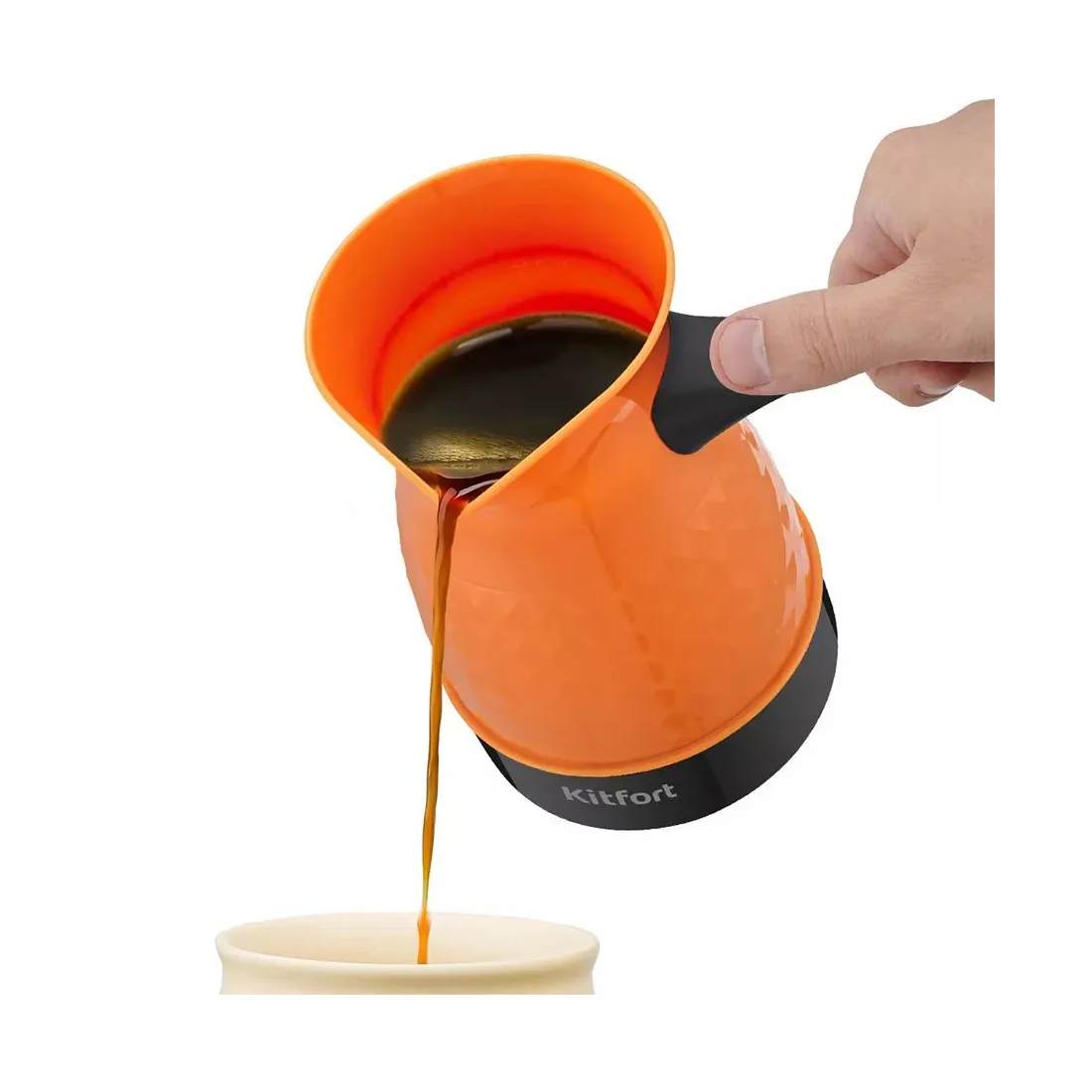 Электрическая турка Kitfort КТ-7130-2 черно-оранжевый — изображение 2