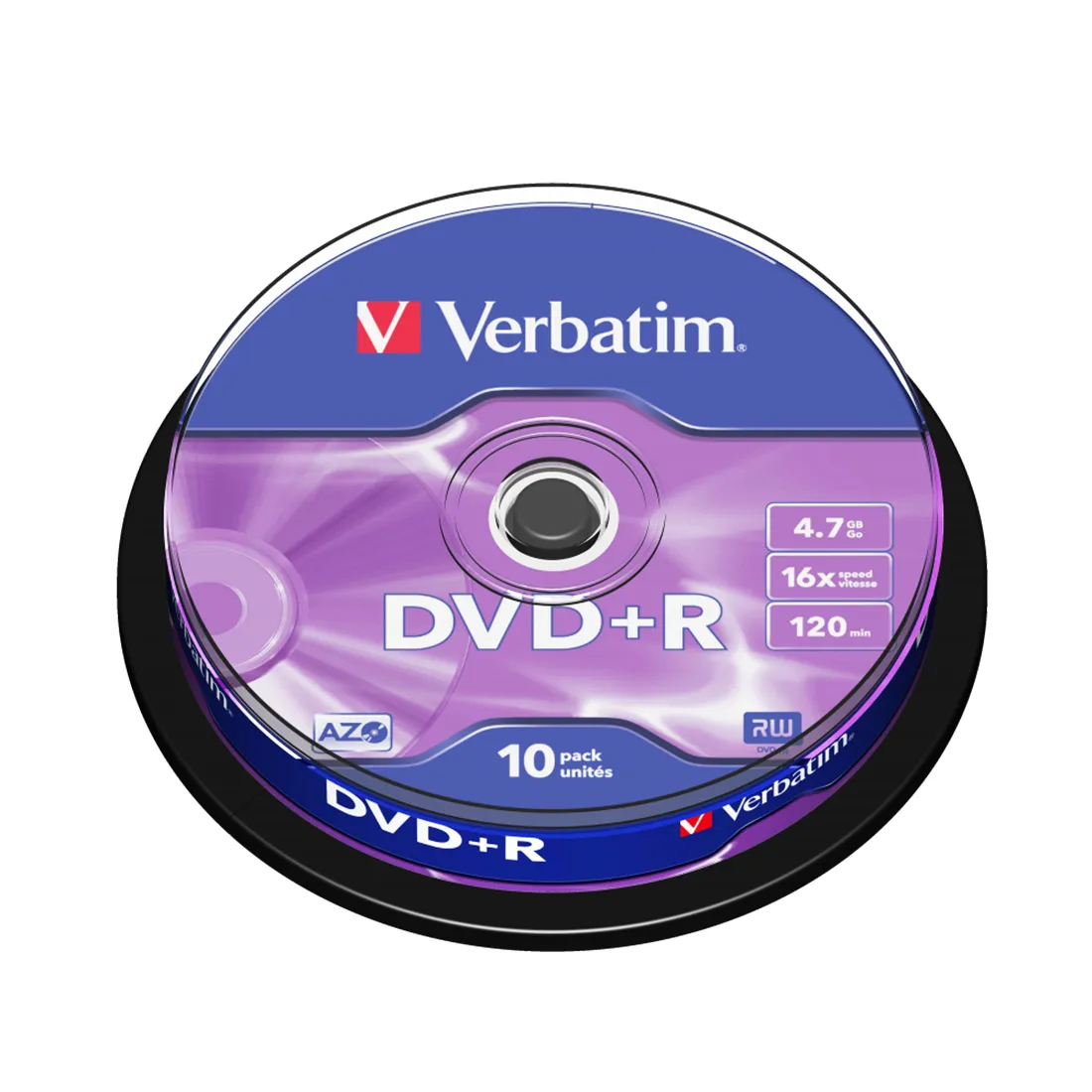Диск DVD+R Verbatim (43498) 4.7GB 10штук Незаписанный — изображение 2