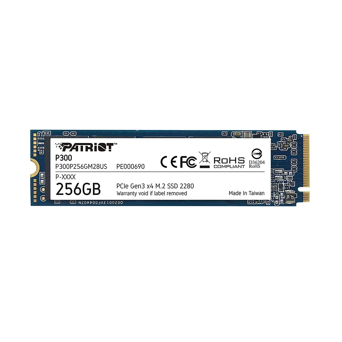 Твердотельный накопитель SSD Patriot P300 256GB M.2 NVMe PCIe 3.0x4 — изображение 2