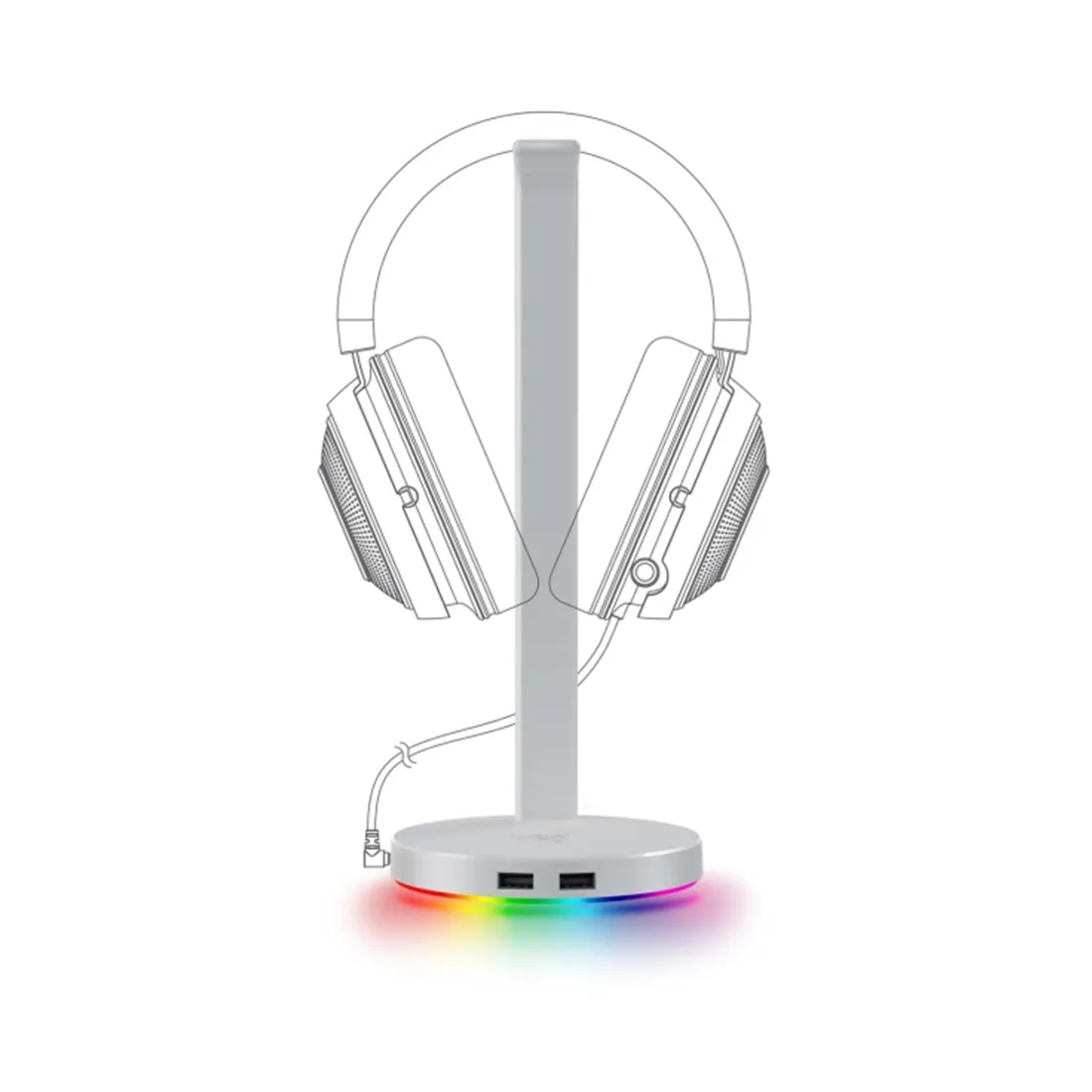 Подставка для наушников Razer Base Station V2 Chroma - Mercury — изображение 3