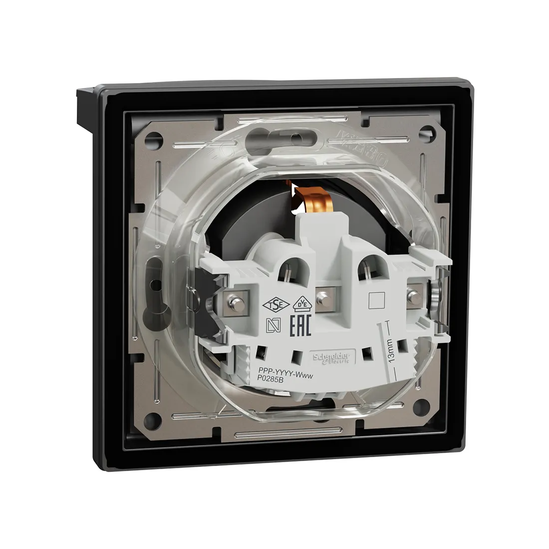 Розетка с заземлением SE EPH3100371 Asfora IP44 в сборе антрацит — изображение 3