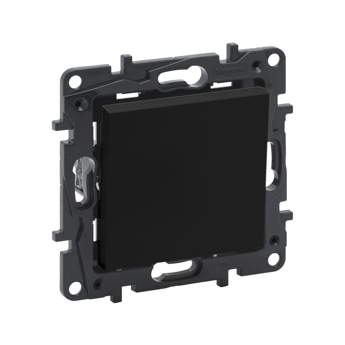 Выключатель одноклавишный Niloe Step 10А авт.клеммы Чёрный