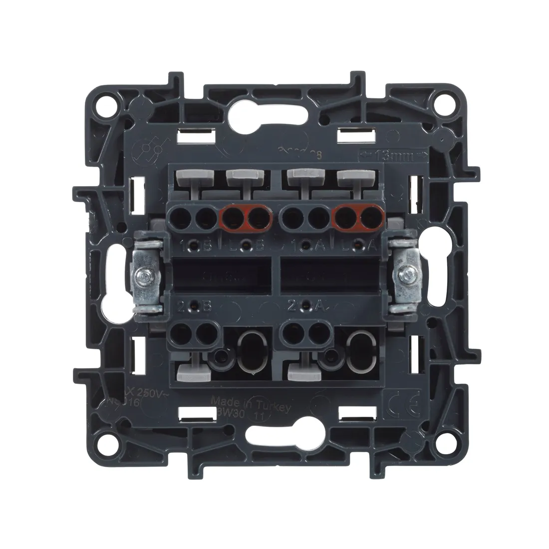 Переключатель двухклавишный крестовой Niloe Step 10А авт.клеммы Чёрный — изображение 2