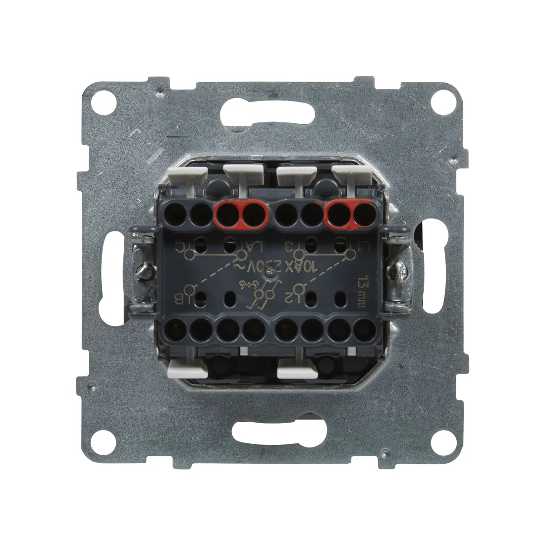 Переключатель двухклавишный Suno 10А 250В безвинт.зажим Белый — изображение 3