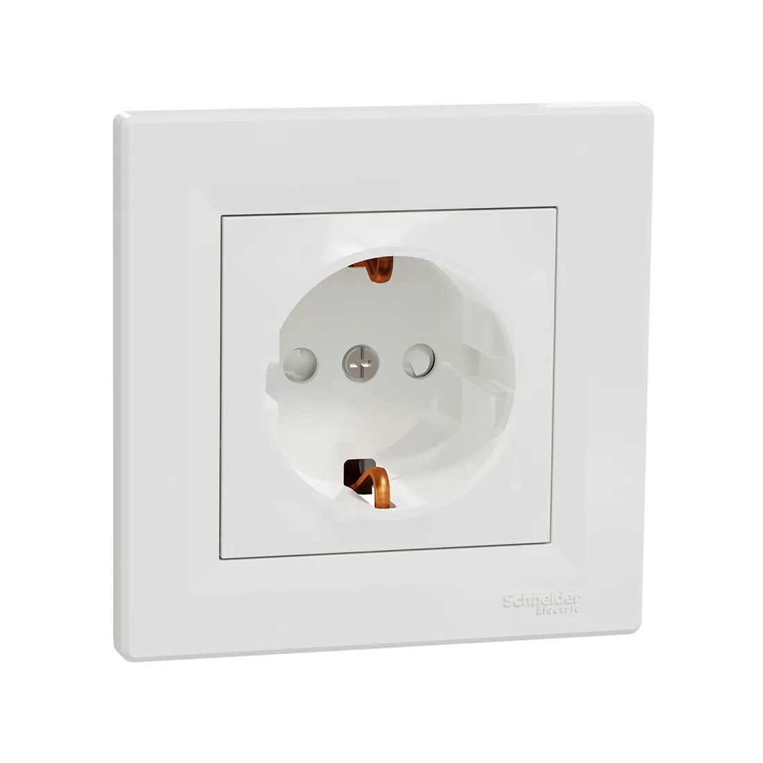 Розетка с заземлением со шторками SE EPH2900221 Asfora 16А в сборе винт. клеммы белый