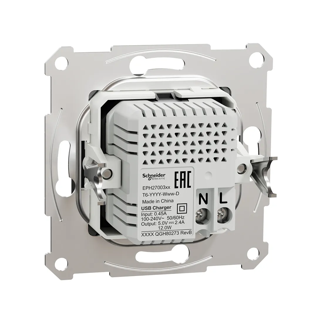 Розетка USB SE EPH2700371 Asfora A+С механизм антрацит — изображение 3