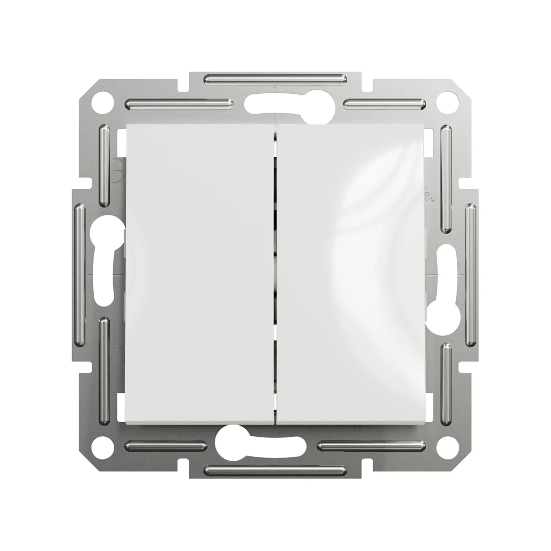 Выключатель двухклавишный SE EPH0370121 Asfora механизм быстрозажим. клеммы белый — изображение 2