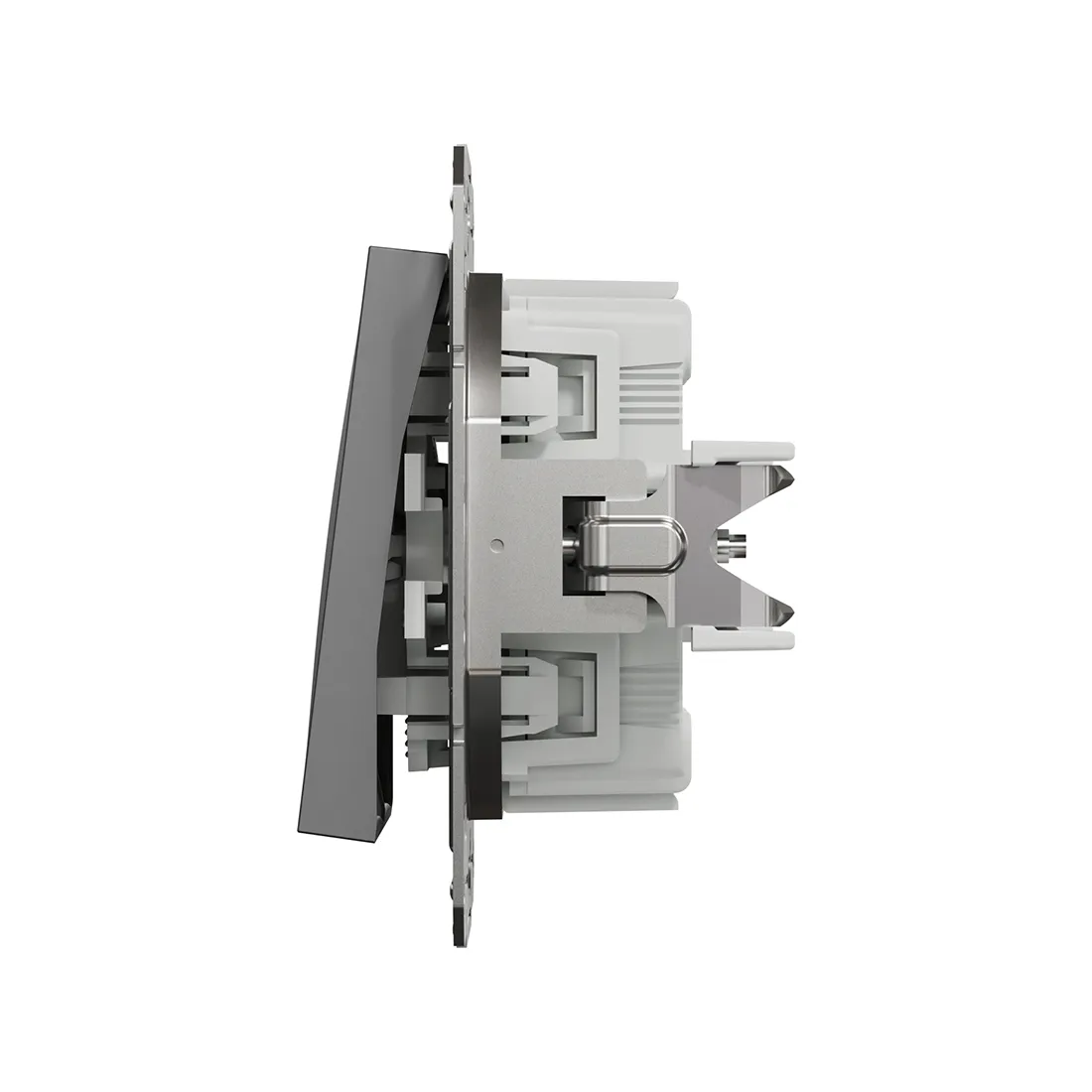 Выключатель двухклавишный SE EPH0300171 Asfora 10AX антрацит — изображение 2