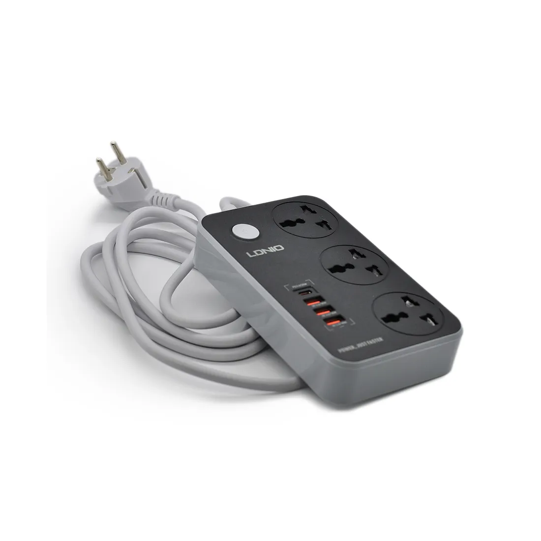 Сетевой фильтр LDNIO Universal SC3412 3 розетки 1*USB-C 12V-1.67A 3*USB 5V/3.4A Портов 2м — изображение 3
