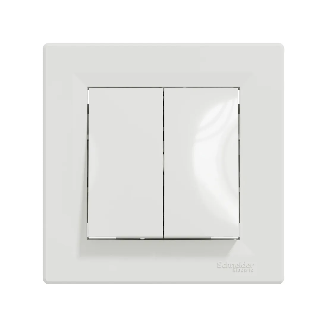 Переключатель двухклавишный SE EPH0600121 Asfora в сборе быстрозажим. клеммы белый — изображение 2