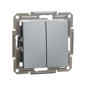 Выключатель 2х клавишный SE EPH0600162 Asfora проходной механизм сталь