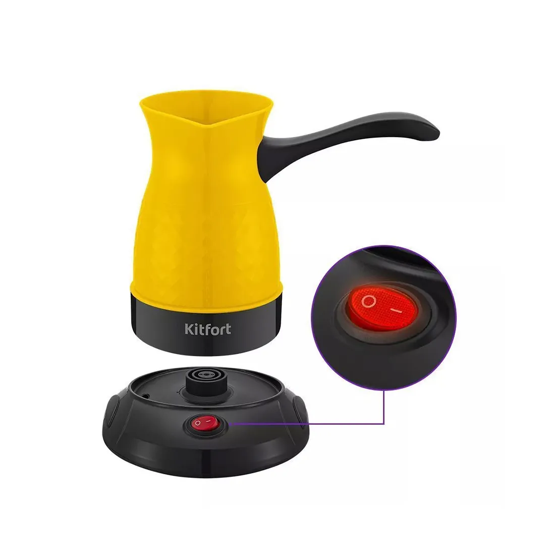 Электрическая турка Kitfort КТ-7130-1 черно-желтый — изображение 3