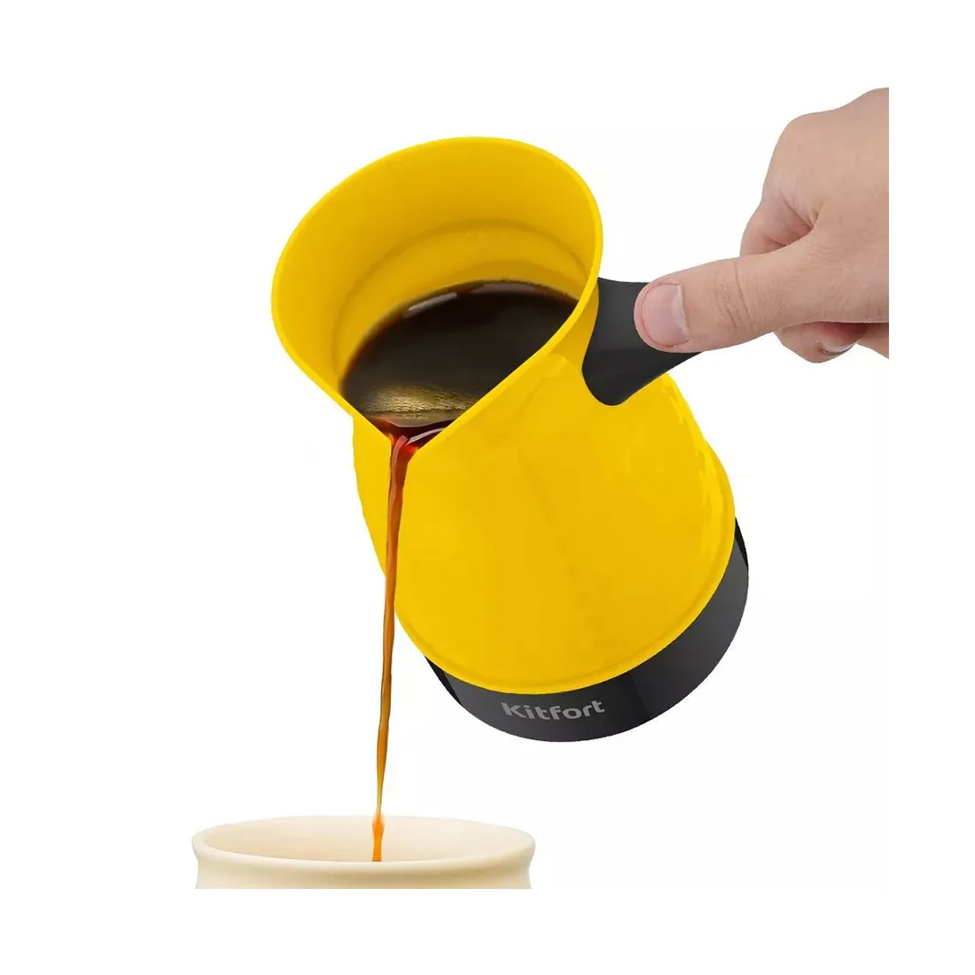 Электрическая турка Kitfort КТ-7130-1 черно-желтый — изображение 2