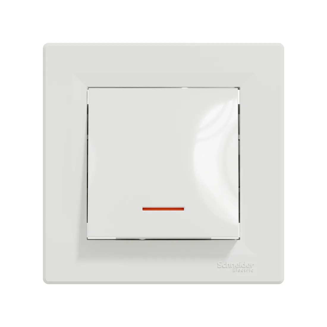 Выключатель одноклавишный SE EPH1400121 Asfora 10АХ в сборе с подсветкой белый — изображение 2