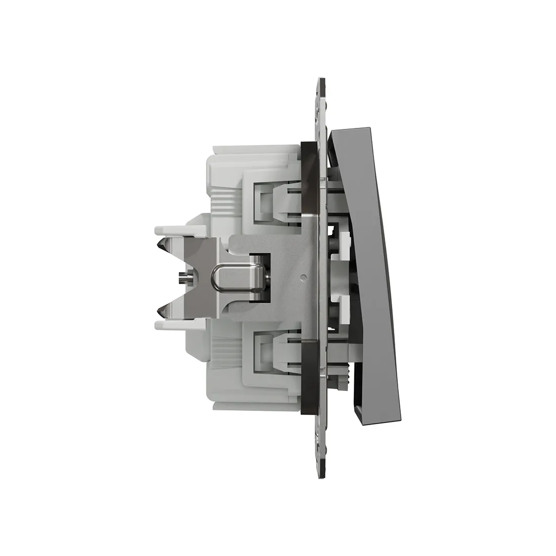 Выключатель одноклавишный SE EPH1400171 Asfora с подсветкой антрацит — изображение 2