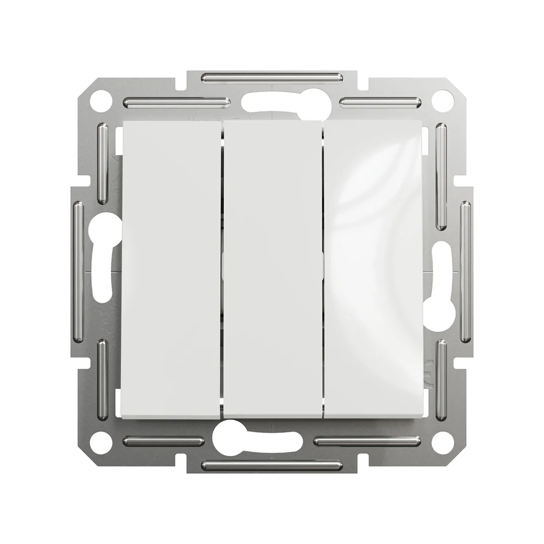 Выключатель трехклавишный SE EPH2170121 Asfora 10AX механизм винт. клеммы белый — изображение 2