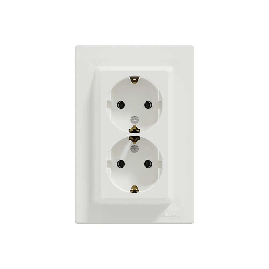 Розетка двойная SE EPH9900121 Asfora с заземлением в сборе вин.клеммы белая — изображение 2