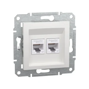 Розетка двойная компьютерная SE EPH4870121 Asfora RJ45 кат. 6 механизм белый