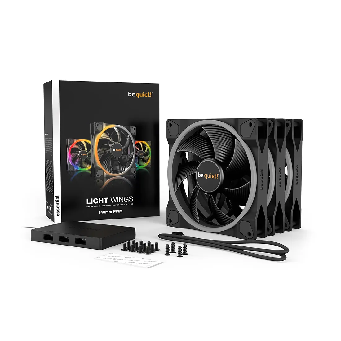 Вентилятор для компьютерного корпуса Bequiet! Light Wings 140mm PWM ARGB Triple Pack — изображение 3
