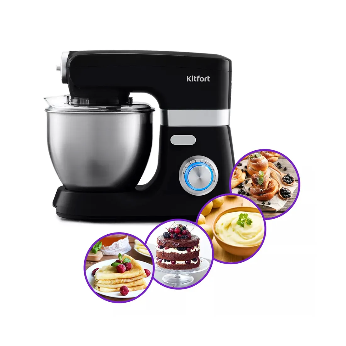 Планетарный миксер Kitfort КТ-1348-3 черный — изображение 2