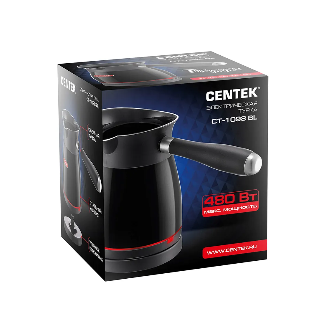 Электрическая турка Centek CT-1098 Черный — изображение 3