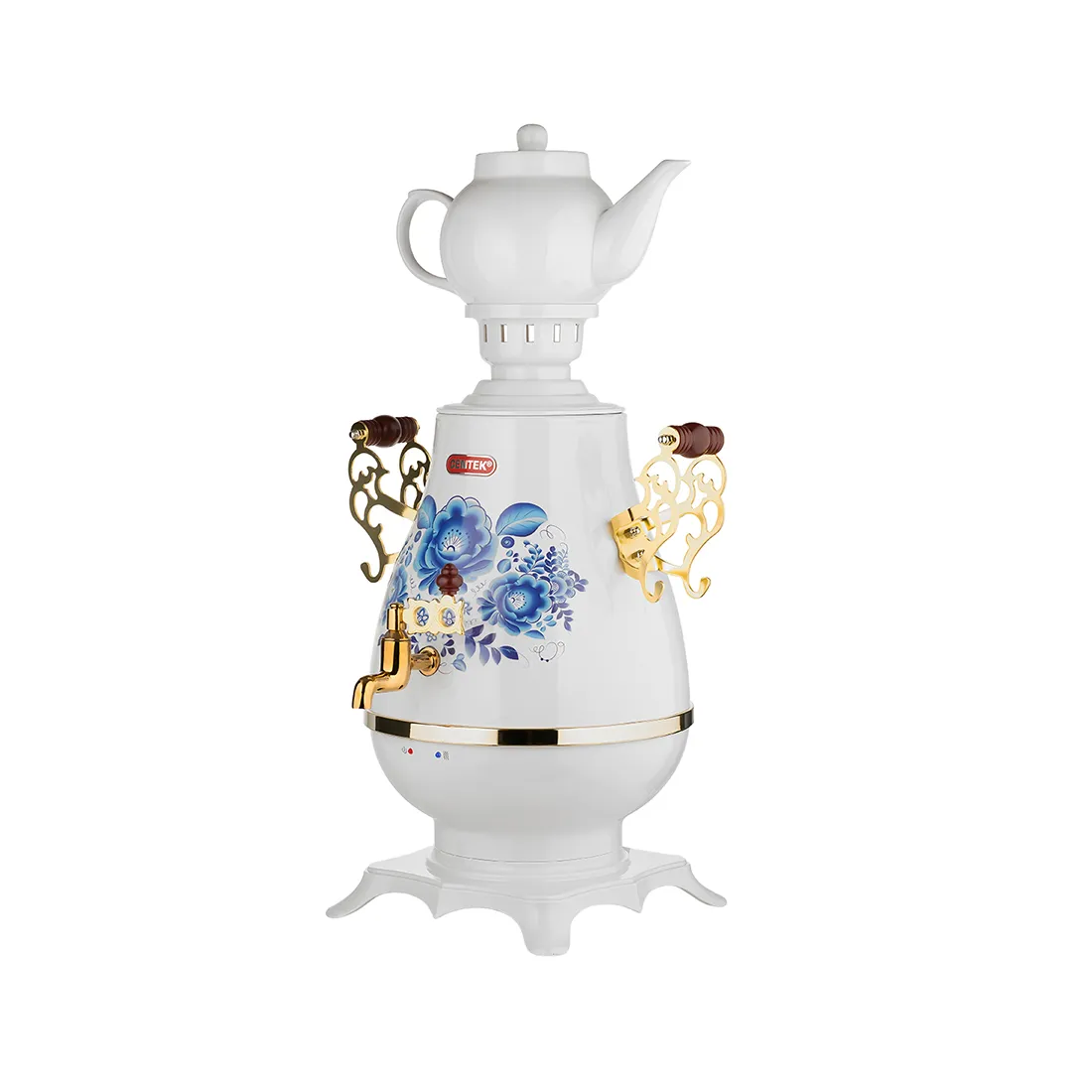 Самовар Centek CT-0092 A (белый/рисунок/золото) — изображение 3