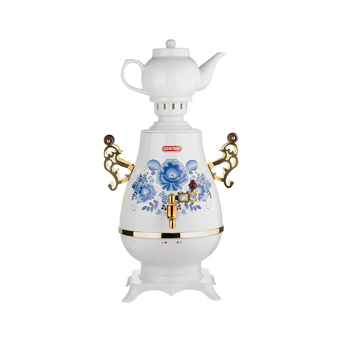 Самовар Centek CT-0092 A (белый/рисунок/золото) — изображение 2