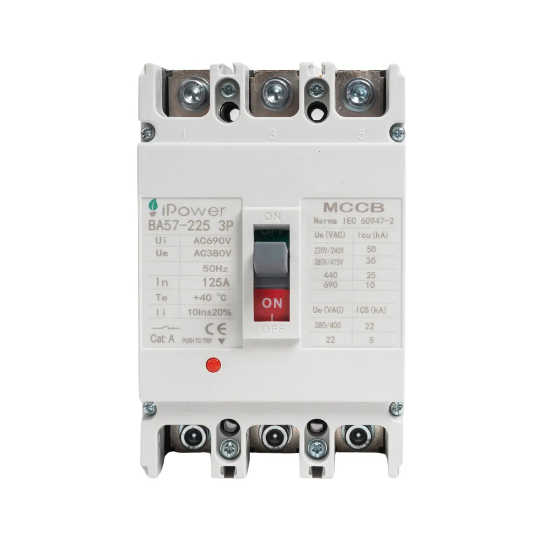 Автоматический выключатель iPower ВА57-225 3P 125A — изображение 2