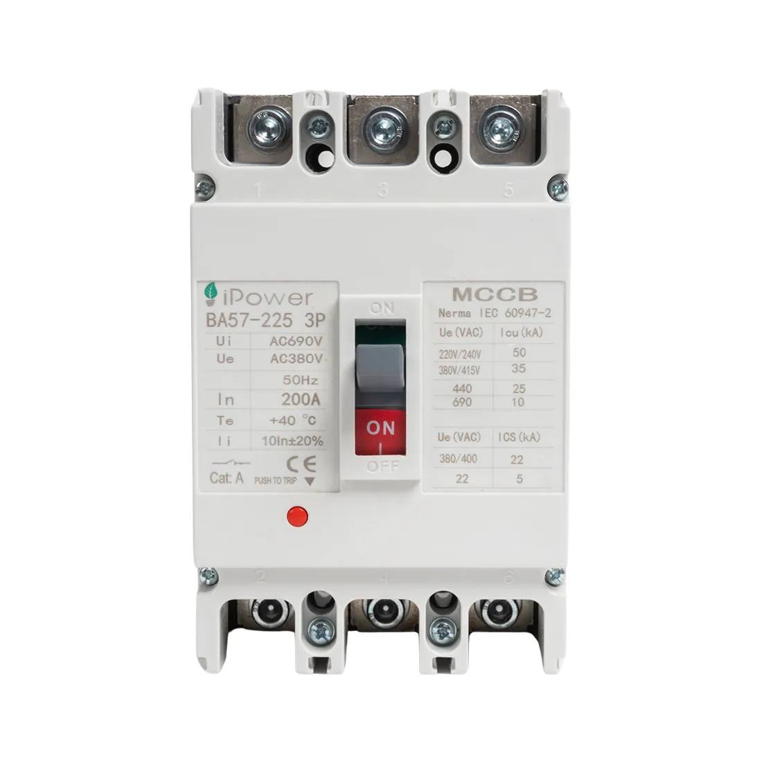 Автоматический выключатель iPower ВА57-225 3P 200A — изображение 2