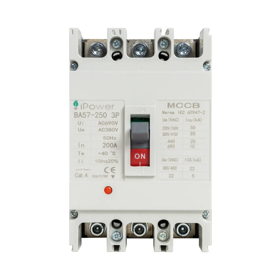 Автоматический выключатель iPower ВА57-250 3P 200A — изображение 2