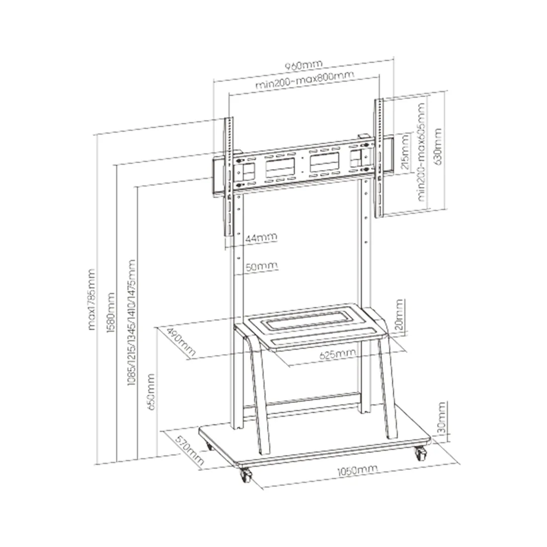 Стойка мобильная Brateck T1035ME — изображение 2