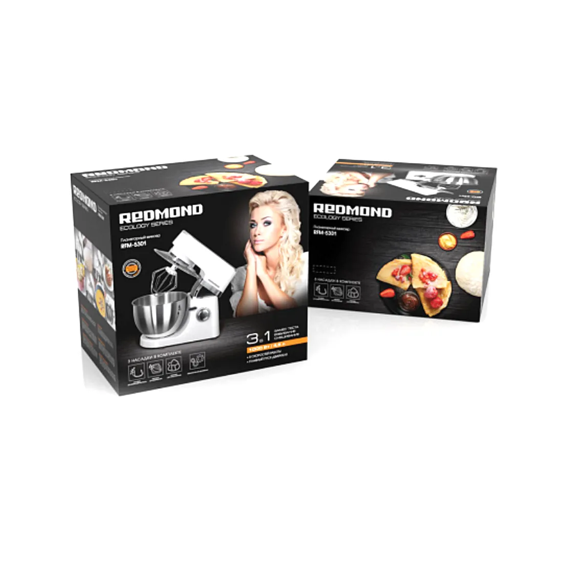 Планетарный миксер Redmond RFM-5301 Белый/Хром — изображение 3