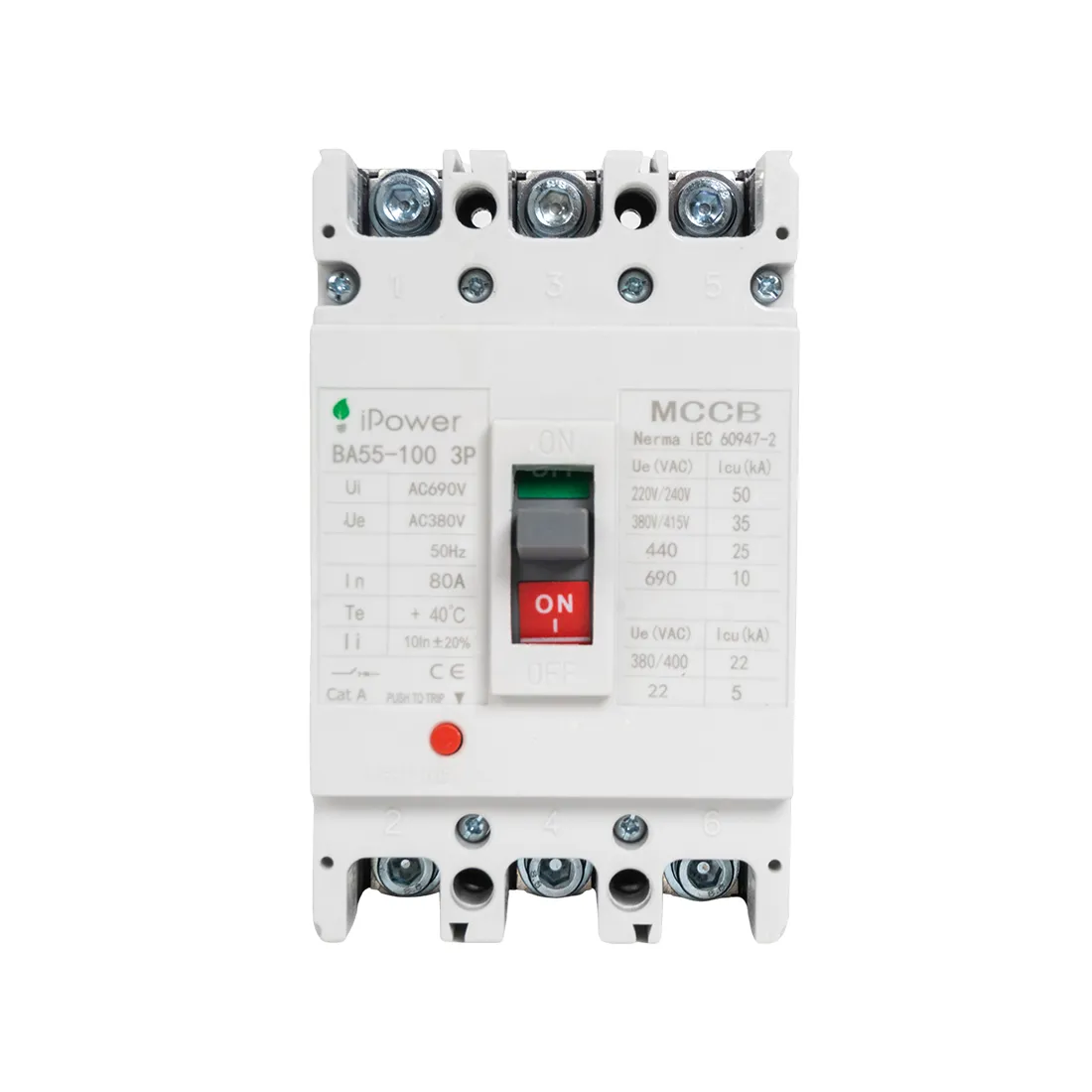 Автоматический выключатель iPower ВА55-100 3P 80A — изображение 2