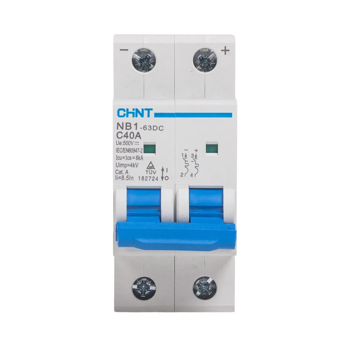 Автоматический выключатель CHINT NB1-63DC 2P 40A DC500B 6kA — изображение 2