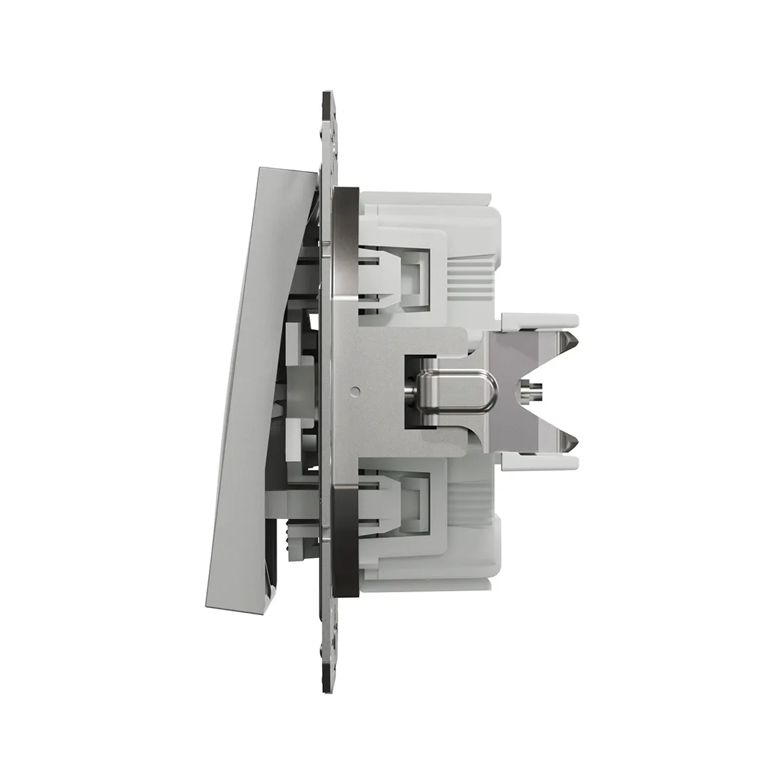 Выключатель двухклавишный SE EPH0300161 Asfora 10AX мех.быстрозажимной алюминий — изображение 3