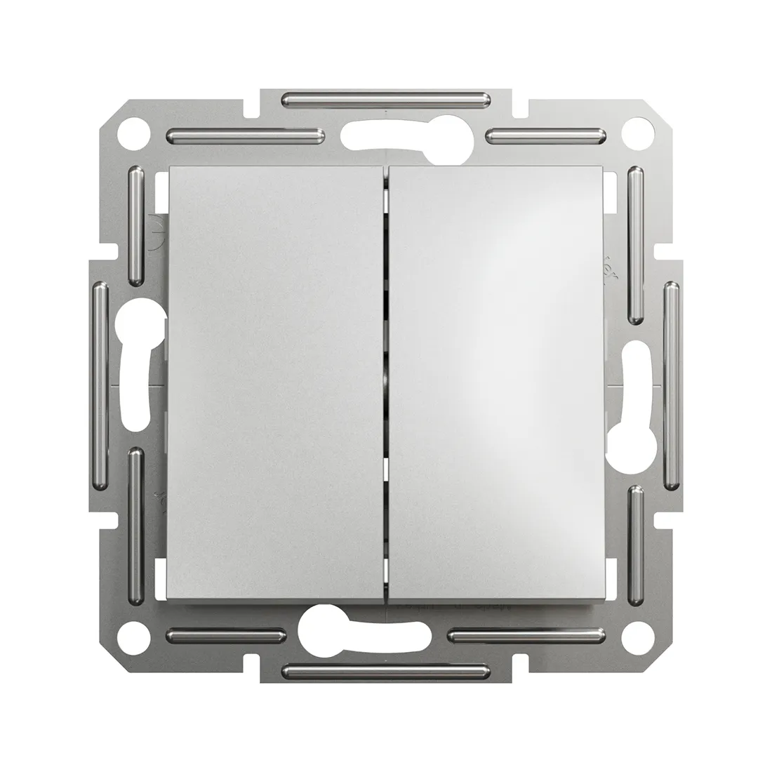 Выключатель двухклавишный SE EPH0300161 Asfora 10AX мех.быстрозажимной алюминий — изображение 2