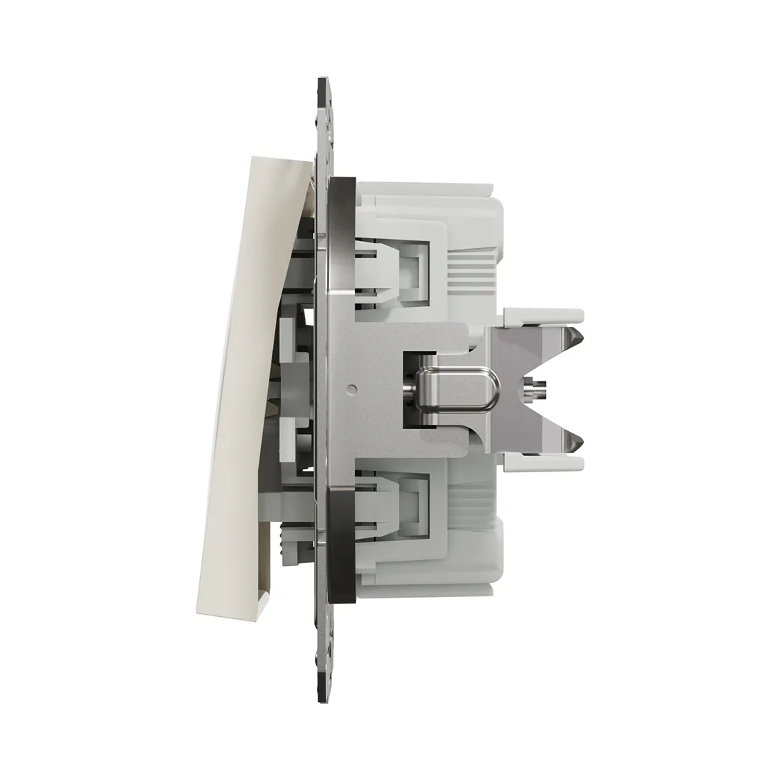 Выключатель одноклавишный SE EPH0570123 Asfora перекрестный механизм кремовый — изображение 3