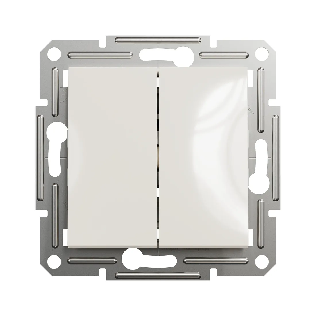 Выключатель двухклавишный SE EPH0370123 Asfora механизм быстрозажим. клеммы кремовый — изображение 2