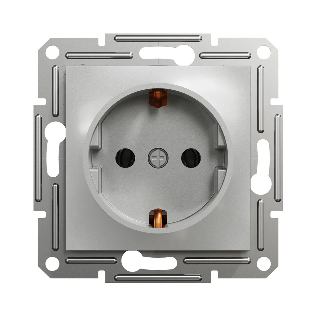 Розетка SE EPH2900161 Asfora с заземлением 16А механизм винтовой алюминий — изображение 2