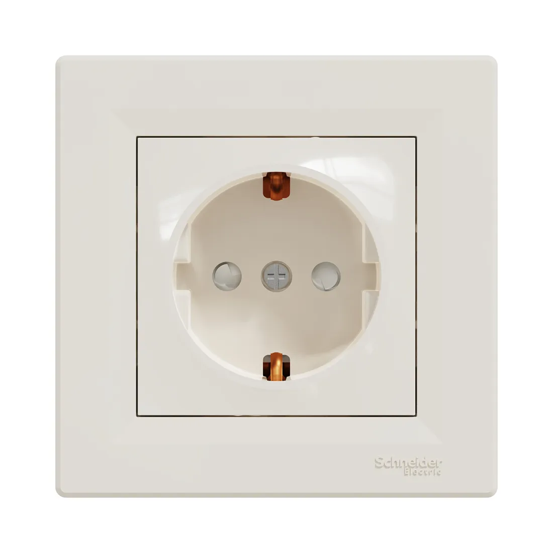 Розетка с заземлением со шторками SE EPH2900223 Asfora 16А в сборе винт. клеммы кремовый — изображение 2