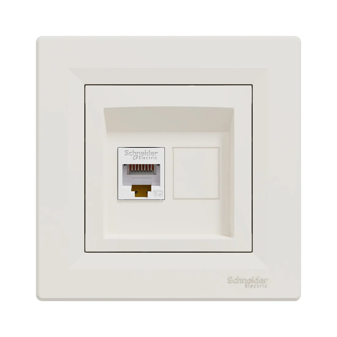 Розетка компьютерная SE EPH4300123 Asfora RJ45 кат. 5e в сборе кремовый — изображение 2