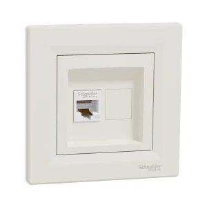 Розетка компьютерная SE EPH4300123 Asfora RJ45 кат. 5e в сборе кремовый