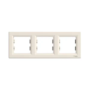 Рамка горизонтальная SE EPH5800323 Asfora 3 постовая кремовый