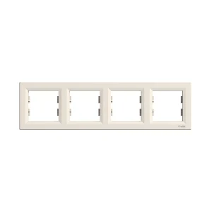 Рамка горизонтальная SE EPH5800423 Asfora 4 постовая кремовый