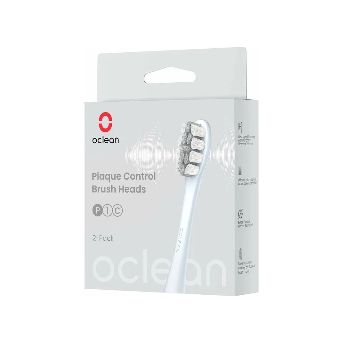 Сменные зубные щетки Oclean Plaque Control-Brush Head (2-pk) Silver — изображение 3