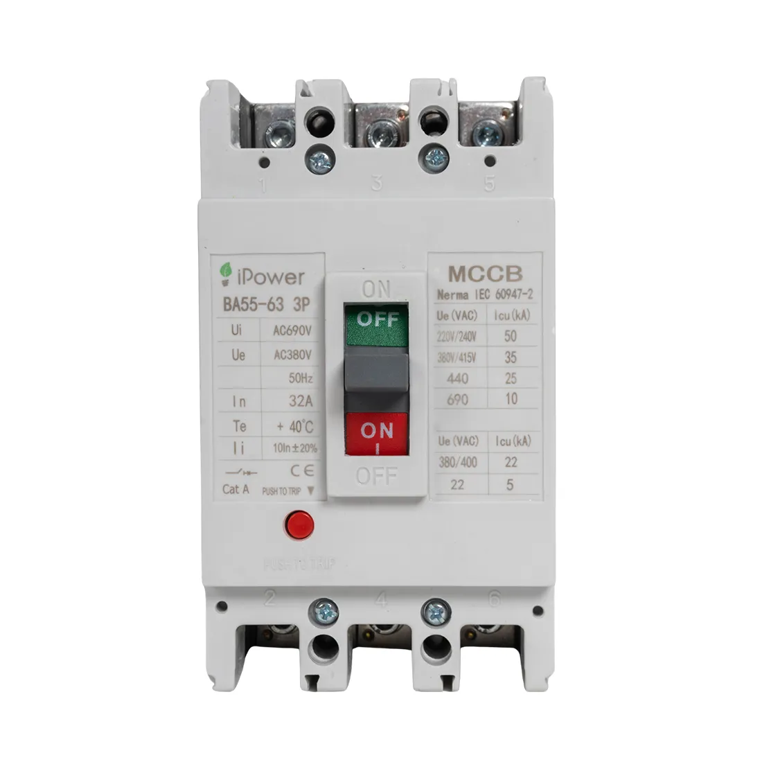 Автоматический выключатель iPower ВА55-63 3P 32A — изображение 2